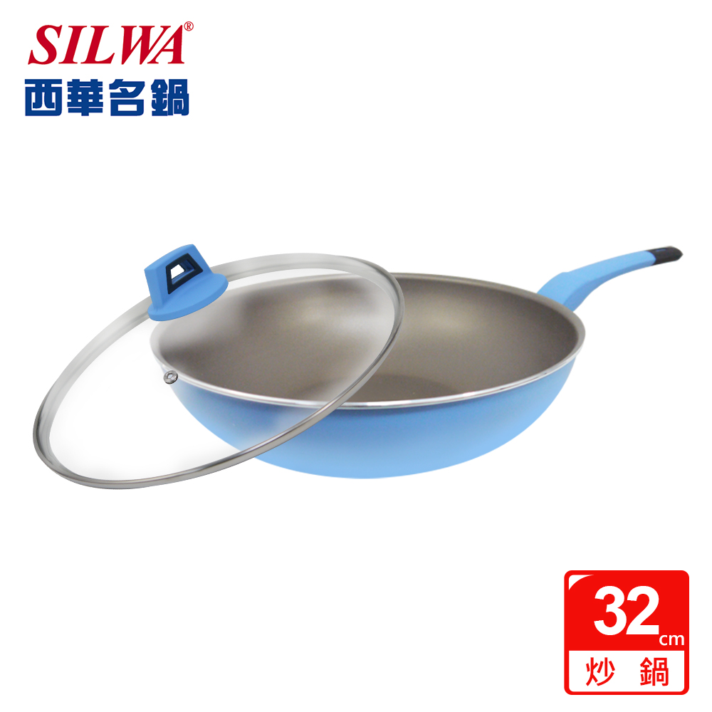 【SILWA 西華】I Cook PLUS 不沾炒鍋32cm(含蓋) 贈 妙師傅麵博士精選雞絲麵(隨機不挑款)