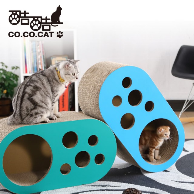 【酷酷貓 Co.Co.Cat】洞洞樂-100%台灣製紙箱貓抓板(隨機不挑色)